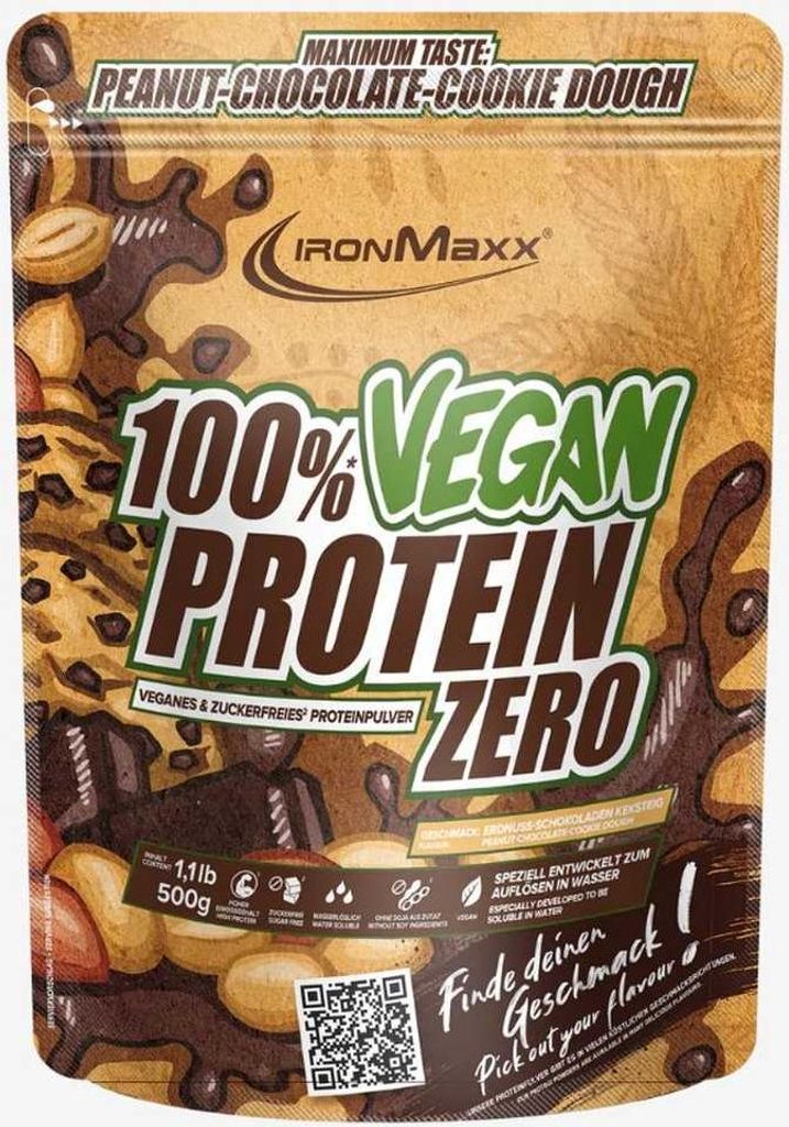 IronMaxx 100% Vegan Protein Zero – 500g-Beutel Peanut Chocolate Cookie Dough