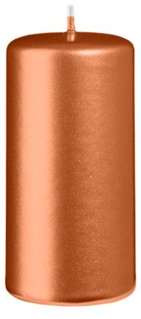 Stumpenkerzen Metallic Matt Orange 100 x Ø 50 mm, 12 Stück