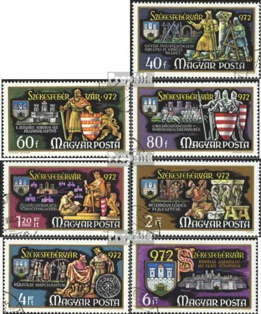 Briefmarken Ungarn 1972 Mi 2782A-2788A (kompl.Ausg.) gestempelt Stuhlweißenburg