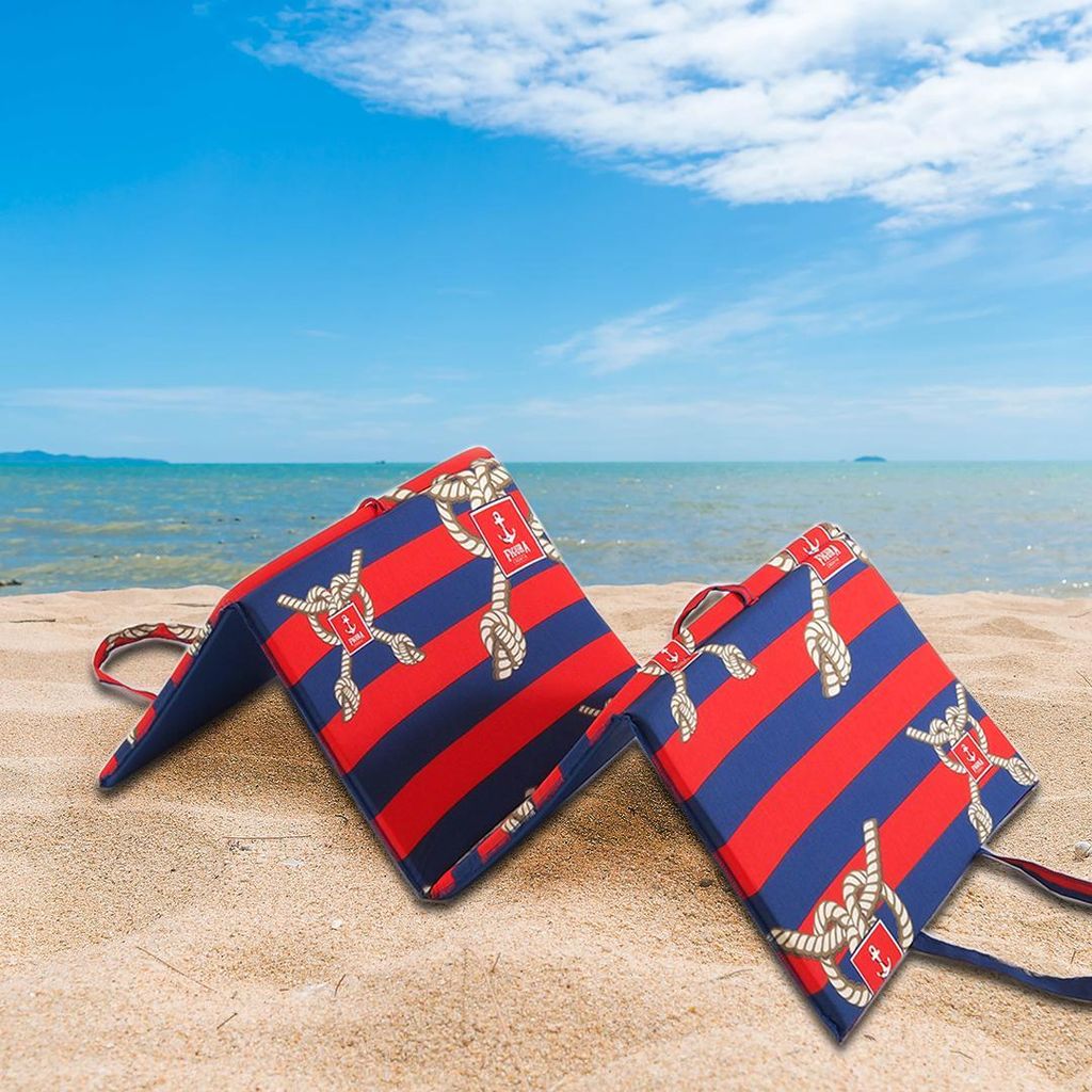 Leżak plażowy SHIP'S ROPE 137x49 cm, czerwony Zdjęcie produktu 