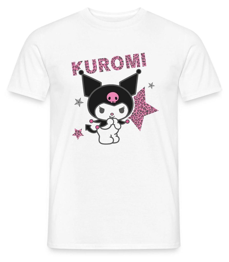 Spreadshirt Kuromi Mit Schriftzug Leo Stil Männer T-Shirt, 3XL, Weiß