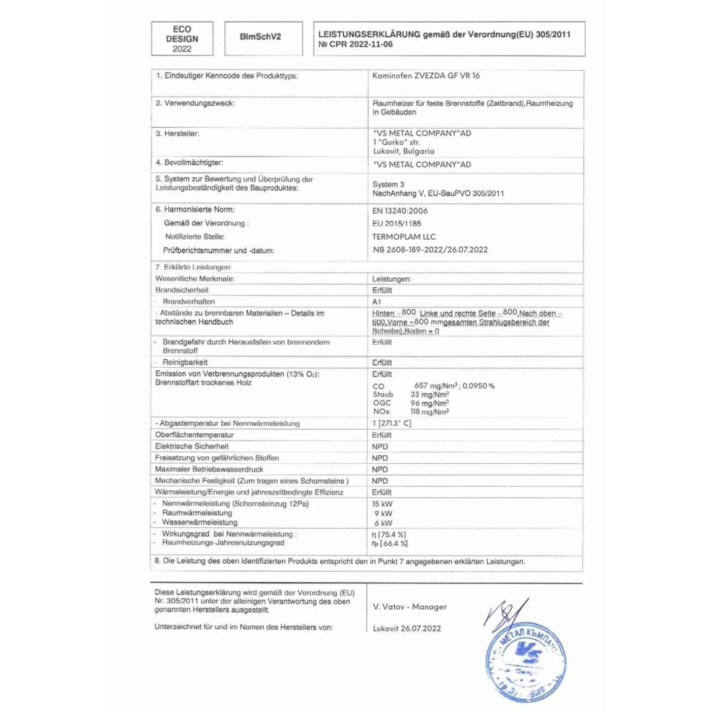 Kaminofen Holzofen Wasserführend Zvezda GF VR 16 Backofen Produktbild 8
