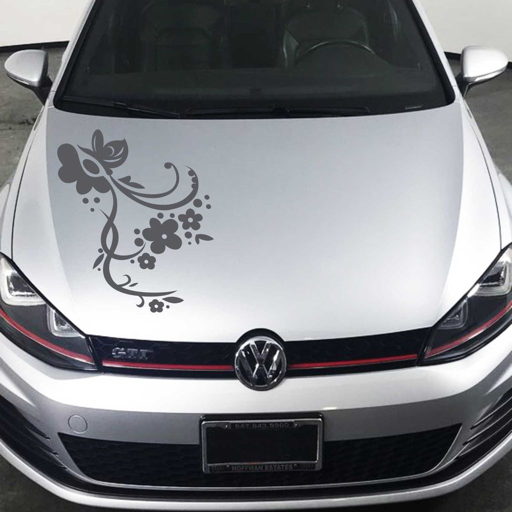 Aufkleber - Autoaufkleber "Rankelement Vera" 50cm x 36cm dunkelgrau - Tuning Carystyling Heckscheibe Auto