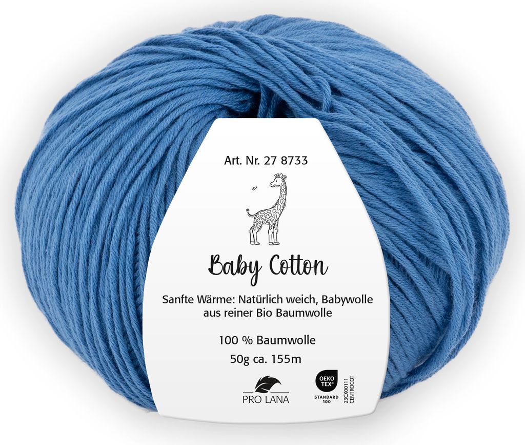 Pro Lana BABY Baumwolle 50 g 100 % Baumwolle Babywolle speichelecht 155 m Farbe 055 - jeans