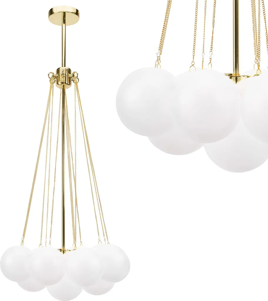 Lampe Suspendue Toolight APP1688-12CP Gold - Lustre Design Doré Chic