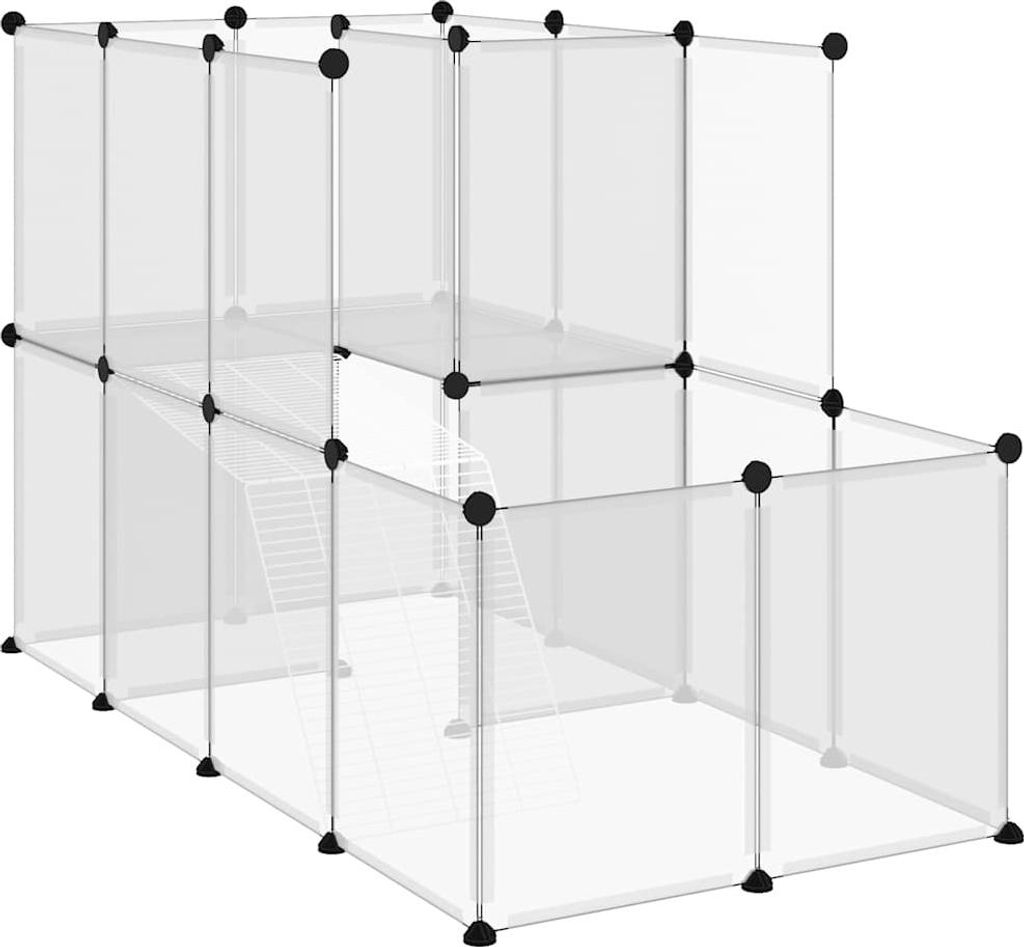 vidaXL Kleintierkäfig Transparent 142x74x93 cm PP und Stahl