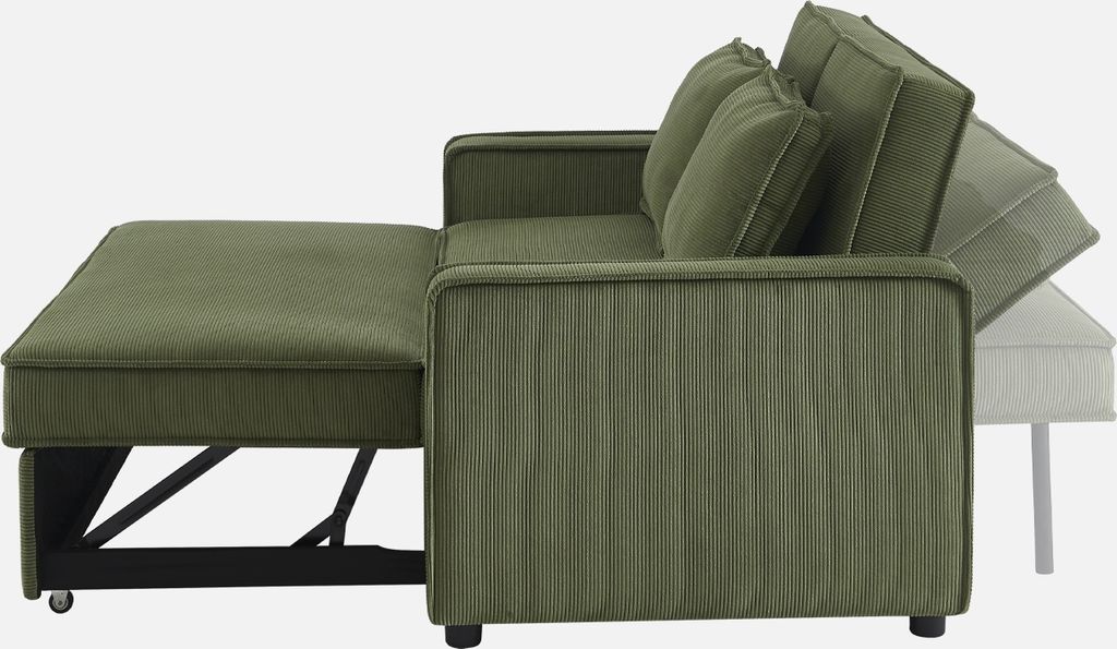 sweeek - Divano letto a 2 posti con rivestimento in velluto Immagine del prodotto 