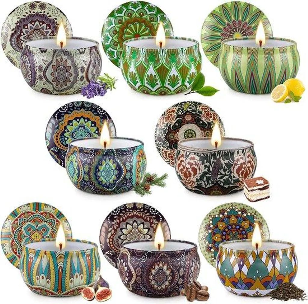 Bougies parfumées longue durée : coffret cadeau aux huiles essentielles