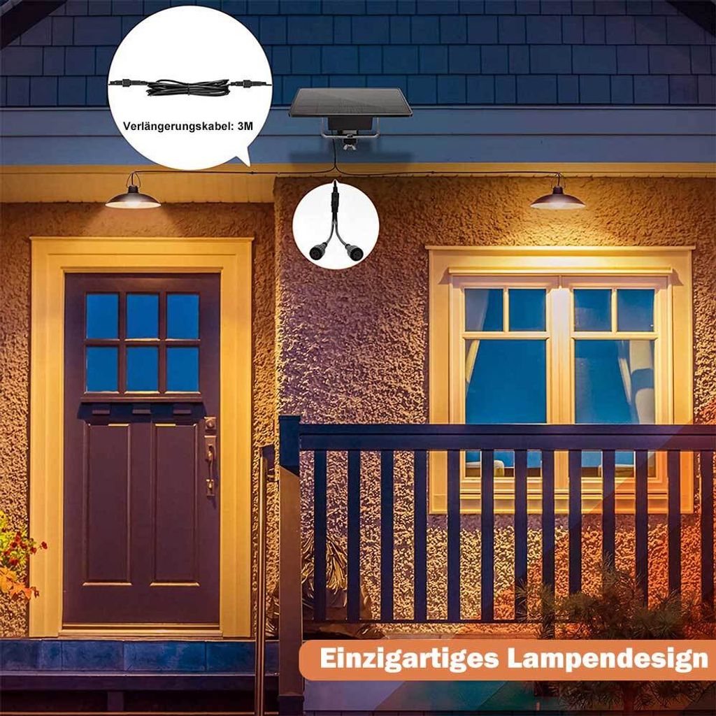 warmweiß-1 Solarpanel auf 2 Lampe-DDP LED Solar Produktbild 11