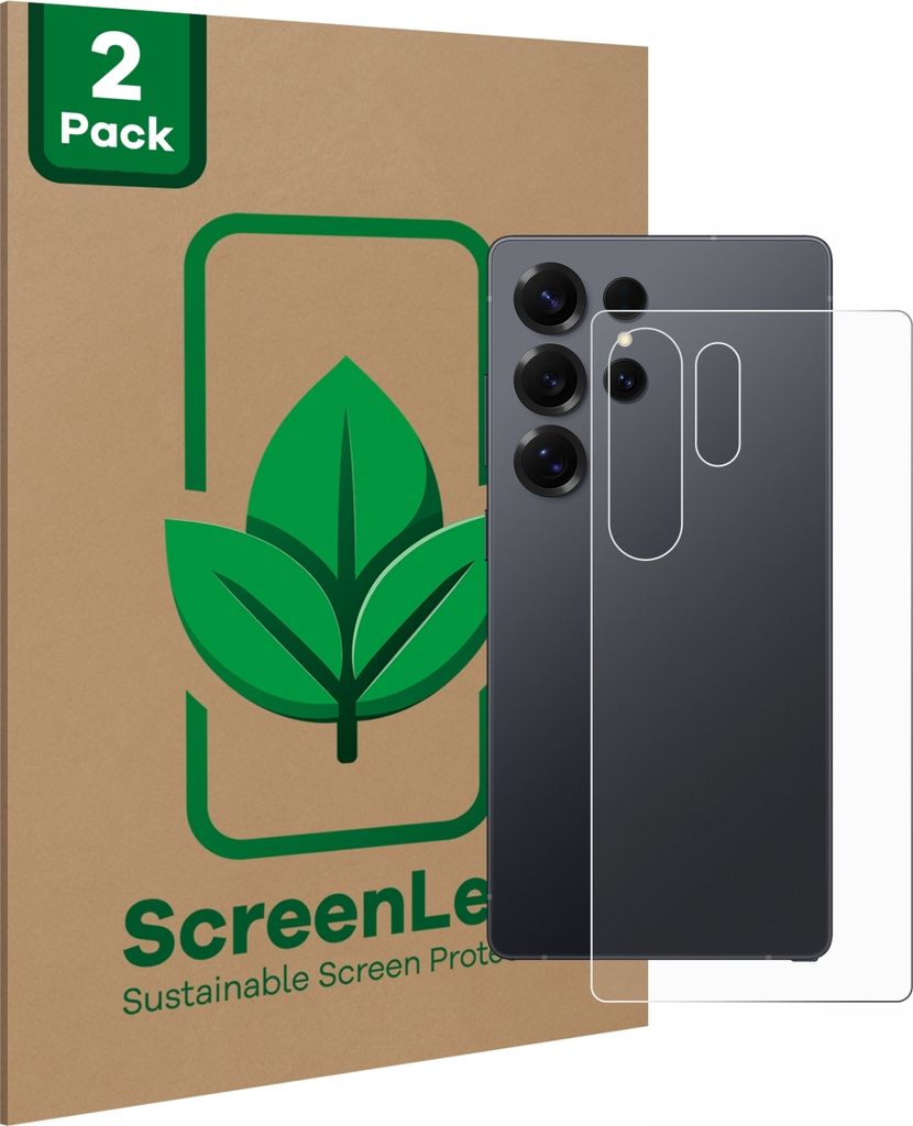 2x ScreenLeaf Schutzfolie für Samsung Galaxy S25 Ultra (Rückseite) nachhaltiger Displayschutz Display Schutz Folie Klar Transparent