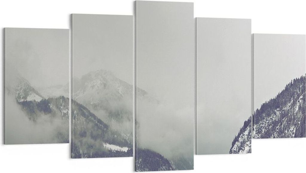 Bild auf Leinwand - Leinwandbild - 5 Teile - Berge Wald Produktbild 