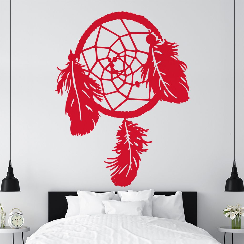 KIWISTAR Traumfänger - Feder Symbol Traum Wandtattoo in 6 Größen - Wandaufkleber Wall Sticker - Dekoration, Küche, Wohnzimmer, Schlafzimmer, Ba...