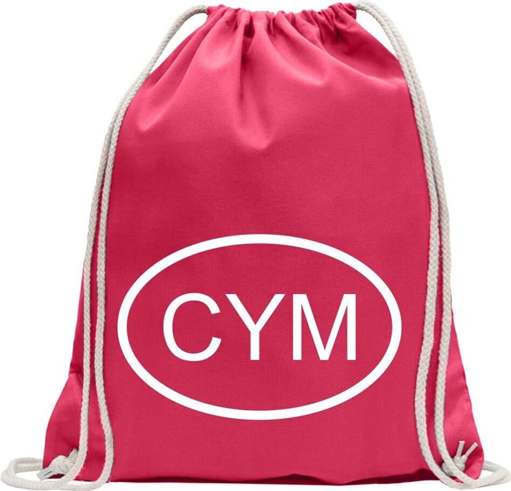 Kiwistar - Turnbeutel - pink - Wales CYM - Fun Rucksack Sport Beutel Gymsack Baumwolle mit Ziehgurt