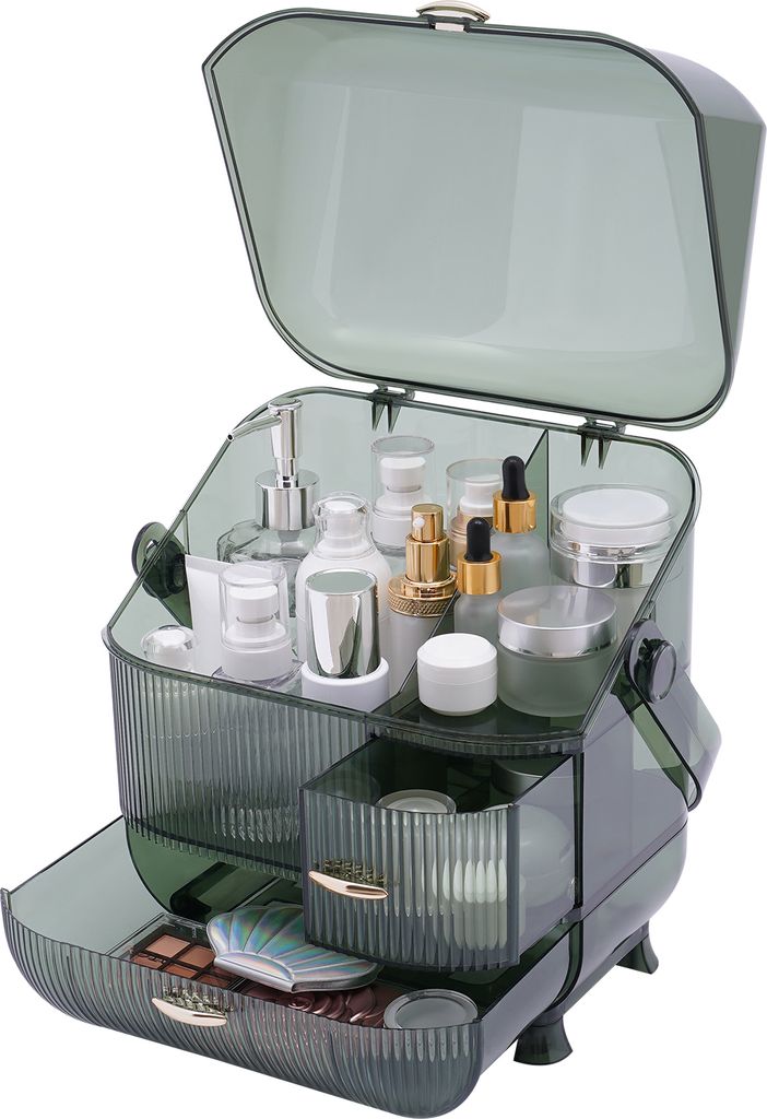 Prachotěsný organizér na make-up s rukojetí na přenášení 2 Obrázek produktu 4