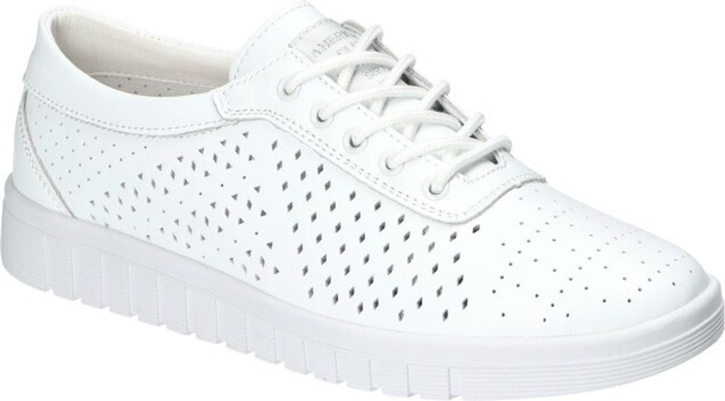 AMERICAN CLUB RL155 Stylische, originelle Damen Ledersportschuhe, luftige, Sneakers, Schnürschuhe aus Naturleder, Leder, Weiß 39