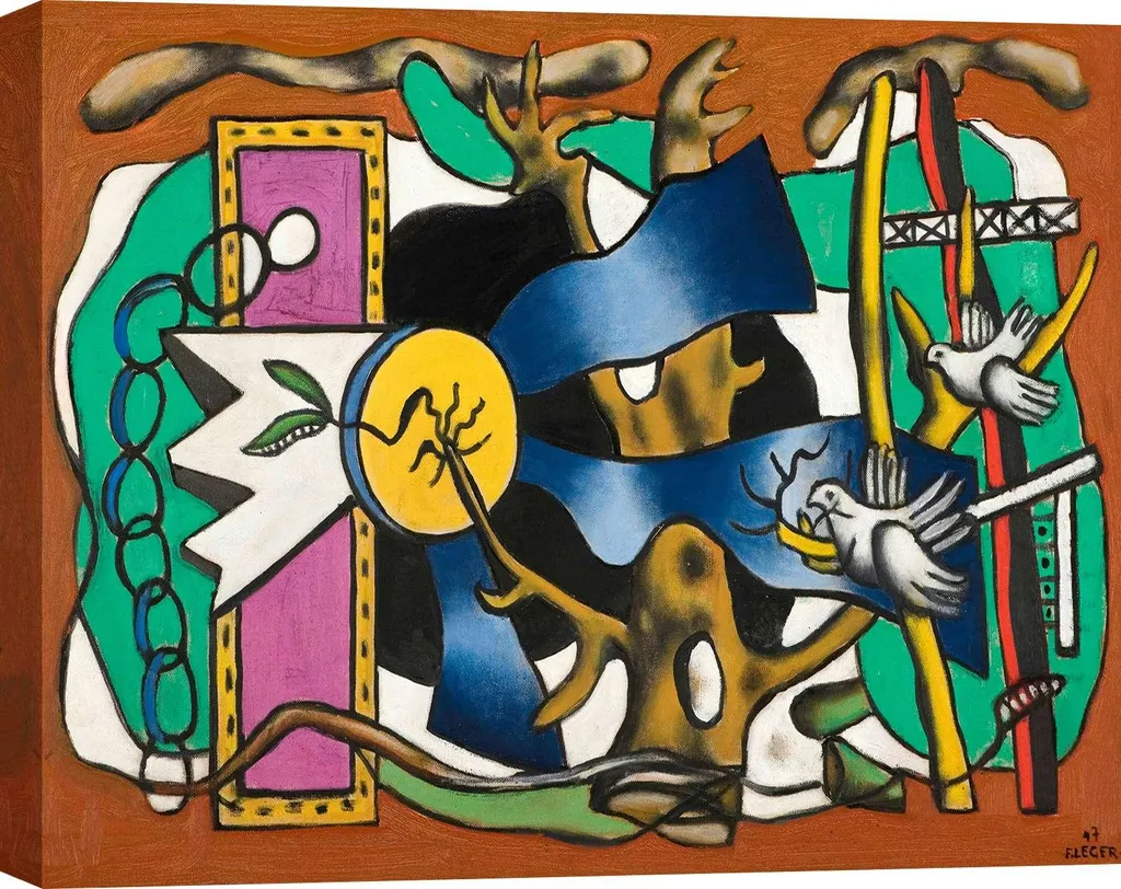 Quadro Moderno Fernand Léger 60x40 - Stampa Fine Art su Tela Canvas