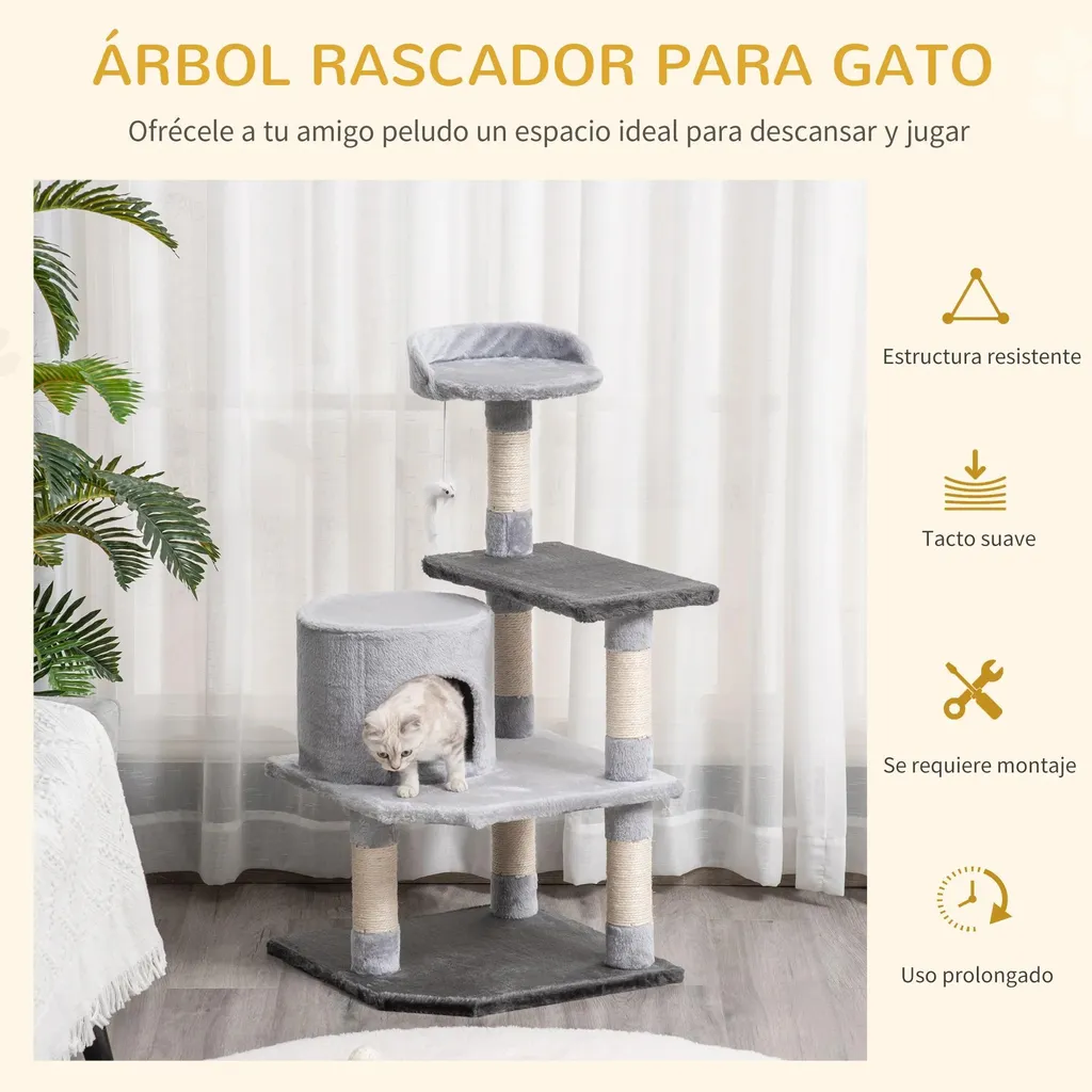 Mobilier pour chat : Arbre à chat multi-plateformes gris anthracite
