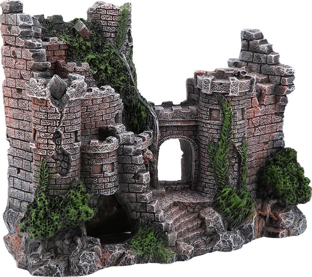 Aquarium-Dekorationshaus, Simulations-Aquarium-Ornament, hohles Versteckhaus, Kunstharz, kein Ausbleichen, für Süß- und Salzwasseraquarien