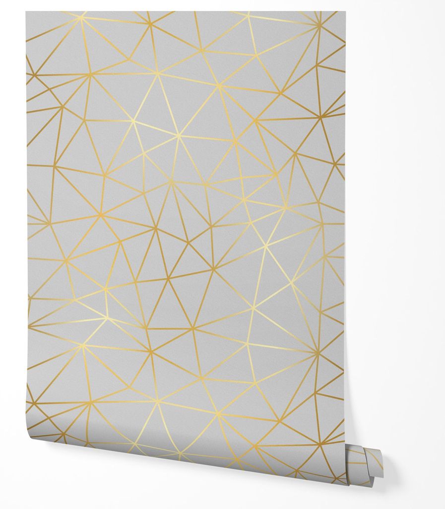 Vliestapete Geometrisch Linien Elegantes Matt Wohnzimmer 4x2,5 Gold-Grau