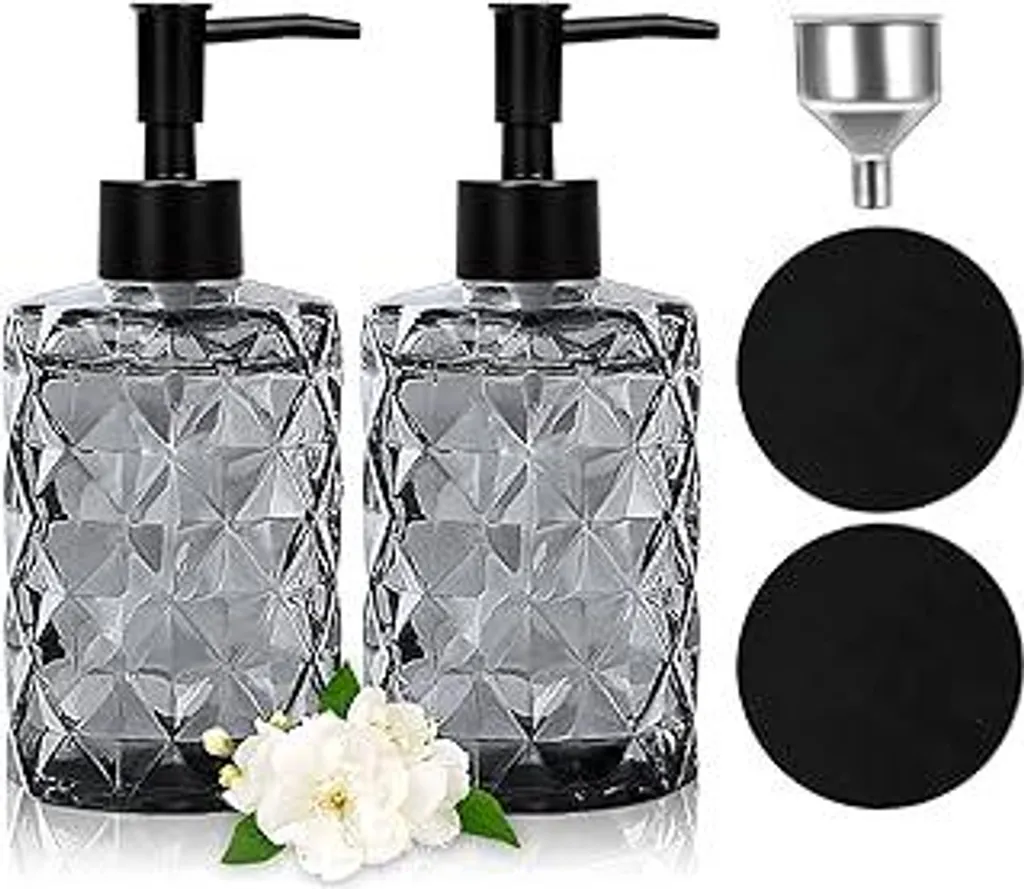 Dispenser Sapone Ricaricabile Vetro Nero 330ml - Zero Waste Kit