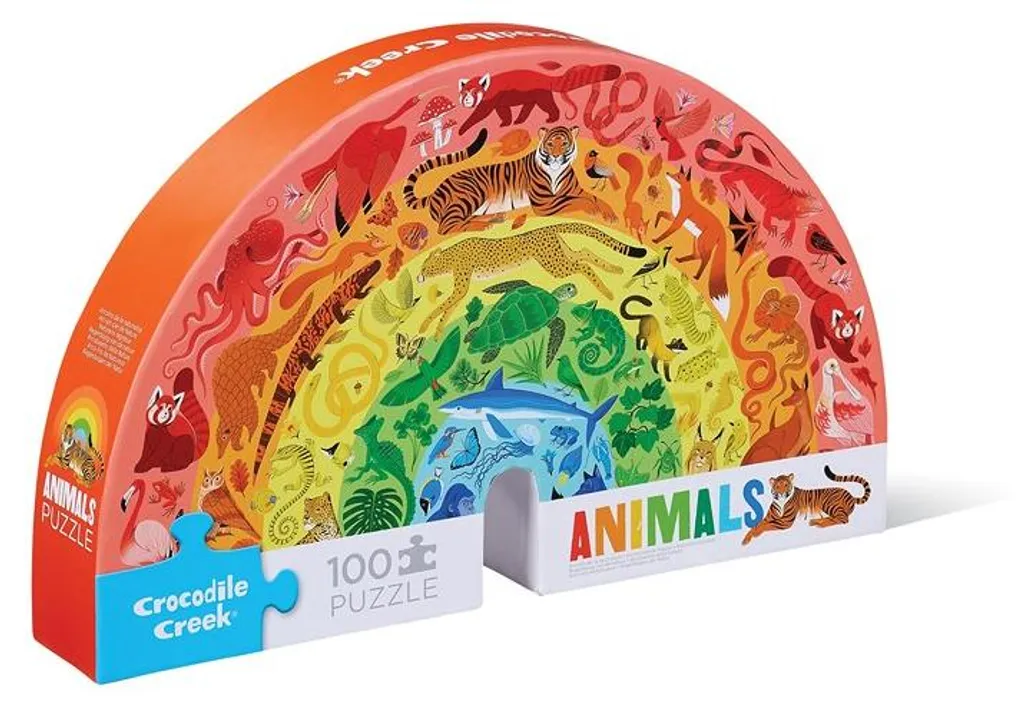 Puzzle coloré Crocodile Creek Animaux Arc-en-Ciel en carton robuste