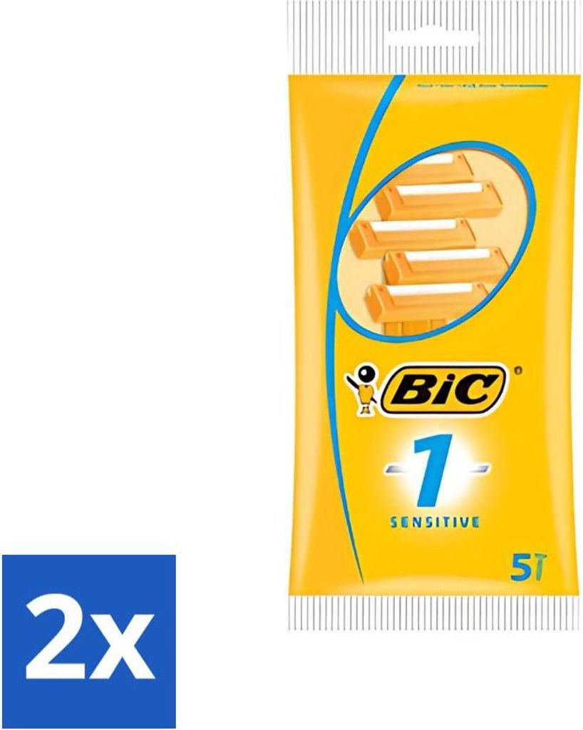 Bic – Rasierklingen – Sensitive – Einzelklinge – Einwegklingen – 5 Rasierklingen - Vorteilspack - 2 Stücke