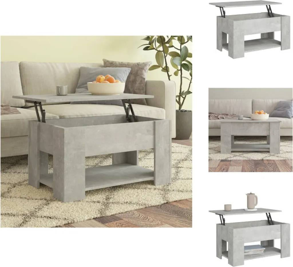 vidaXL Tavolino da caffè grigio cemento 79x49x41 cm materiale a base di legno - Tavolini da caffè