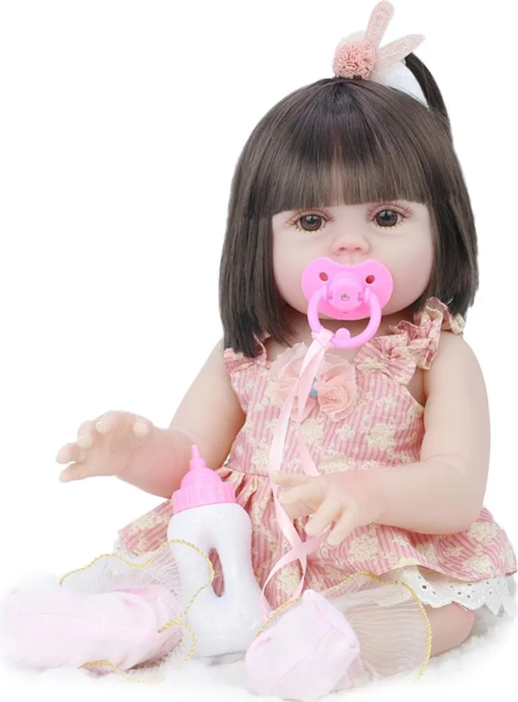Poupée bébé réaliste 53cm avec fonction boire et pipi pour petite fille
