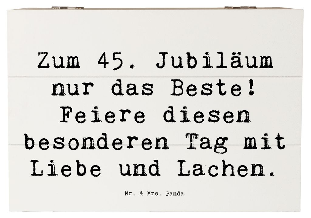 Mr. & Mrs. Panda Box Spruch 45. Geburtstag Feiern 22 x 15 cm - Weiß - Geschenk, Geburtstagsgeschenk, Alter, Happy Birthday, fotokiste, Freude, Fei...