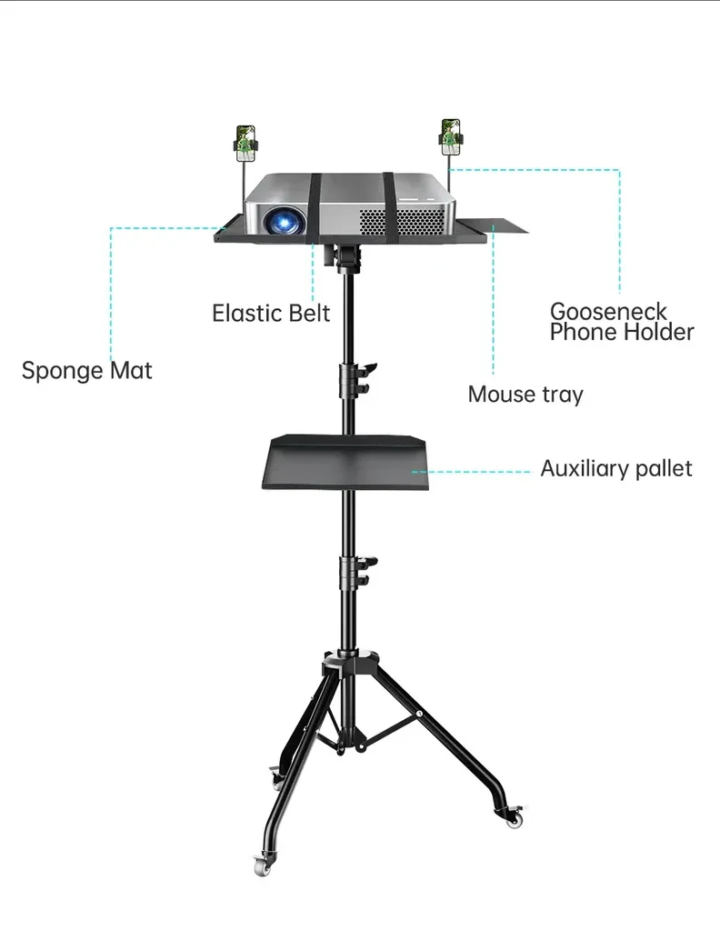 Support Projecteur Mobile : Stable et Réglable contre les Vibrations - 2