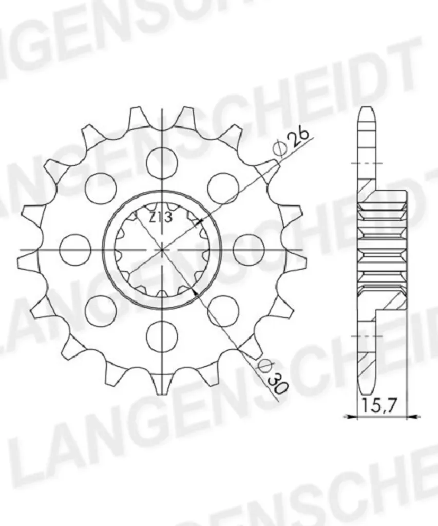 Pignon 15Z pas 520 pour moto Supersprox CST-312:15 denture 26/30mm