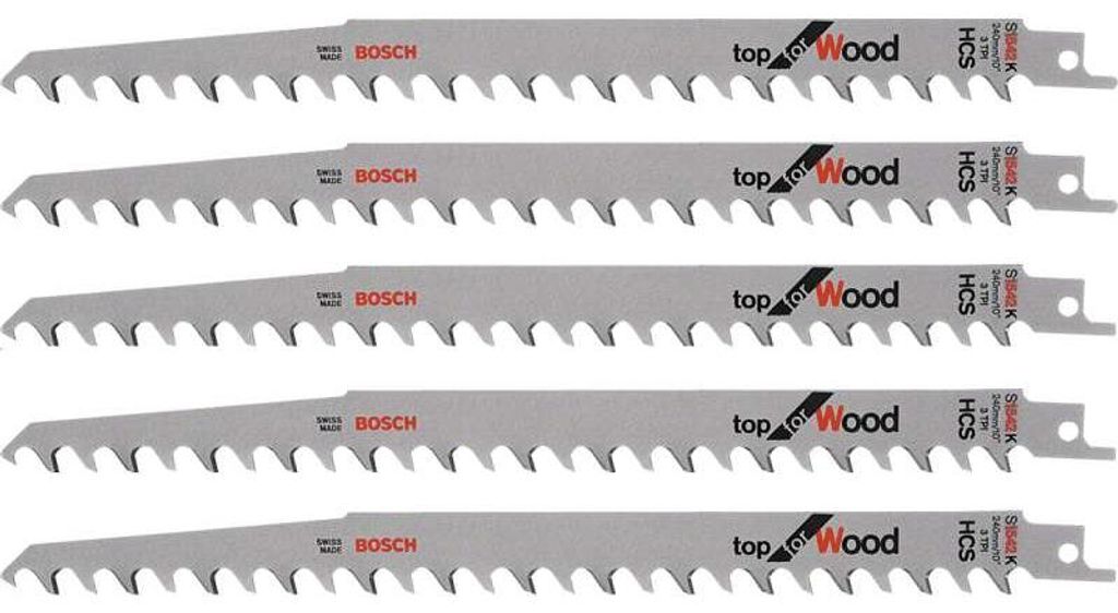 Lot de 5 lames de scie sabre S 1542 K BOSCH 2608650682 pour Image du produit 
