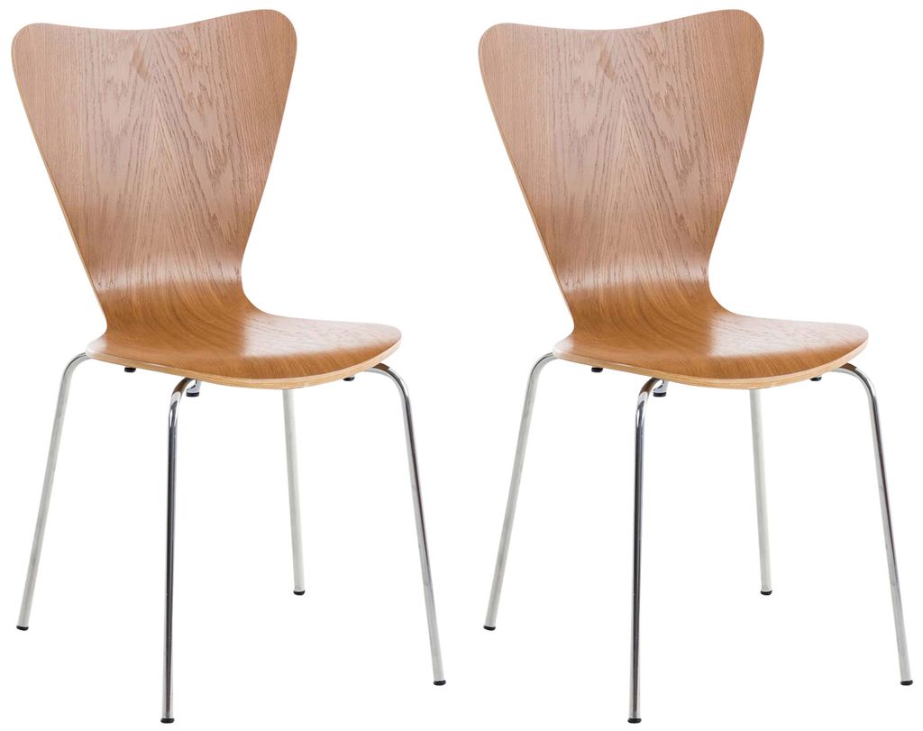 2er Set Besucherstuhl HLO-CP3 eiche