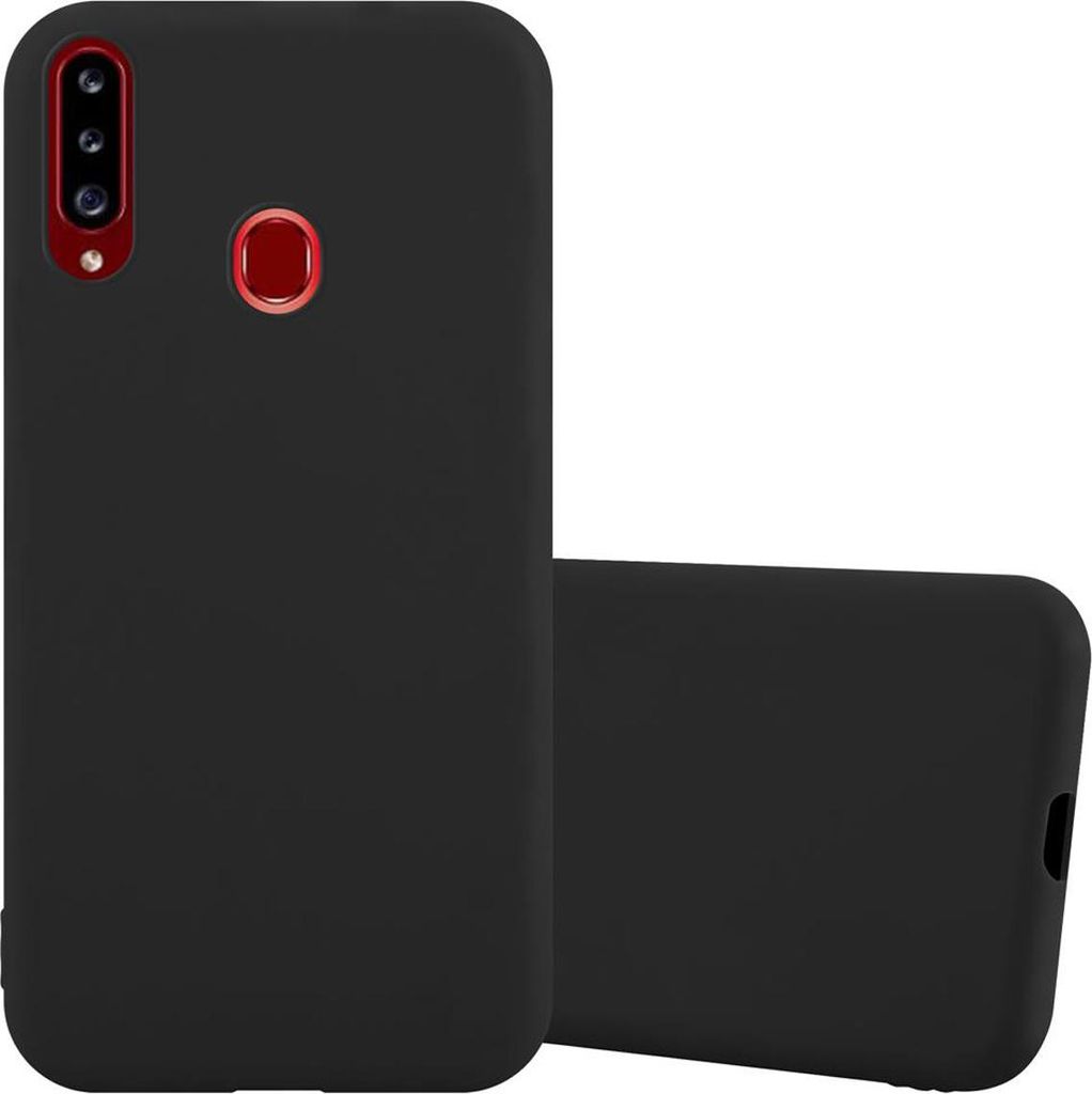 Cadorabo Hülle für Samsung Galaxy A20s Schutzhülle in Schwarz Handyhülle TPU Silikon Etui Case Cover