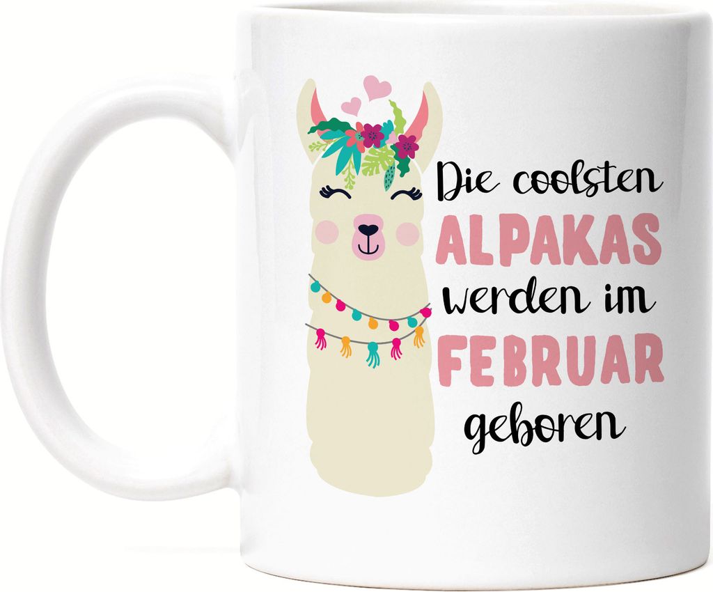 Die Coolsten Alpakas Werden im Februar Geboren Tasse Wunschmonat Geschenkidee Geburtstag