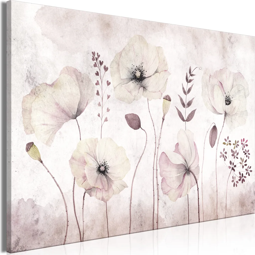 Quadro su tela italiano - Momento floreale (1 parte) Largo 60x40 cm Fiori b-C-0878-b-a
