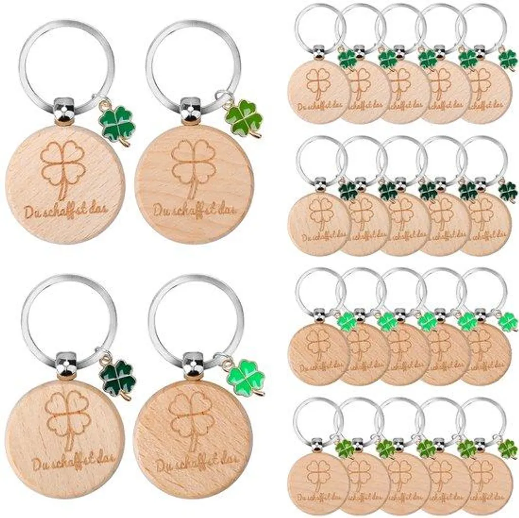 Porte-clés bois feuille de vie porte-bonheur zen en hêtre massif vernis