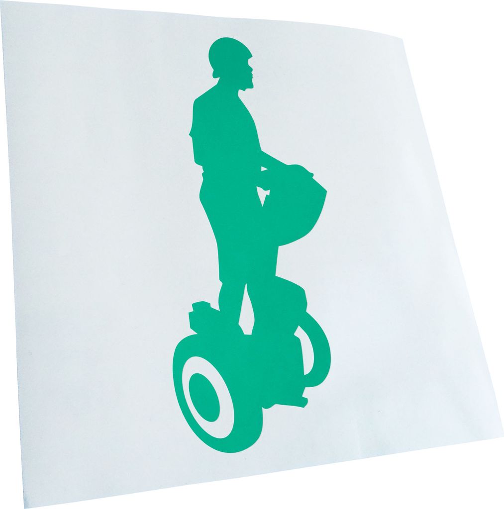 Kiwistar - Autoaufkleber - Segway fahren Figur - türkis - 40x18cm - Aufkleber für Auto, Laptop, Fahrrad, LKW, Motorrad mehrfarbig JDM Decal Racing