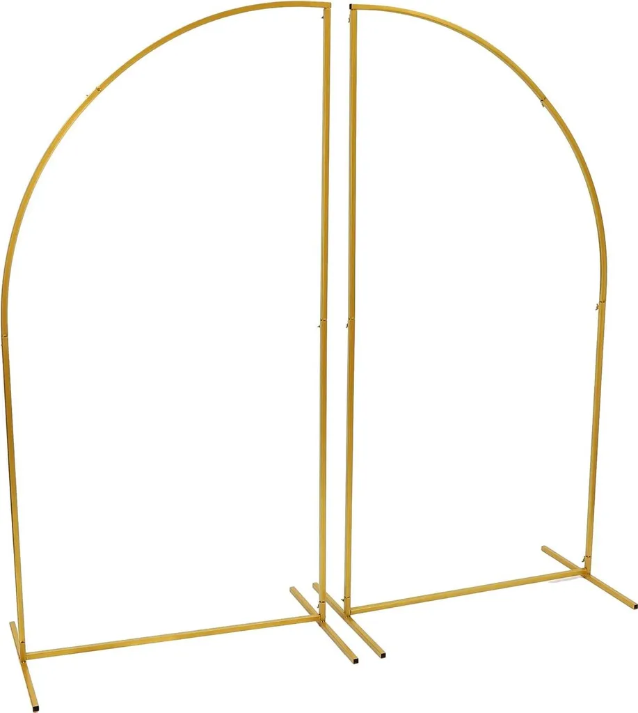 Arche d'arrière-plan dorée en acier lot de 2 supports 1,8m robustes
