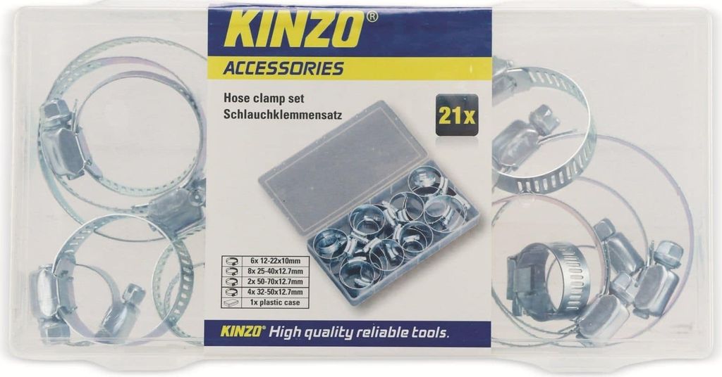 KINZO Schlauchklemmen-Set, 21-teilig Produktbild 