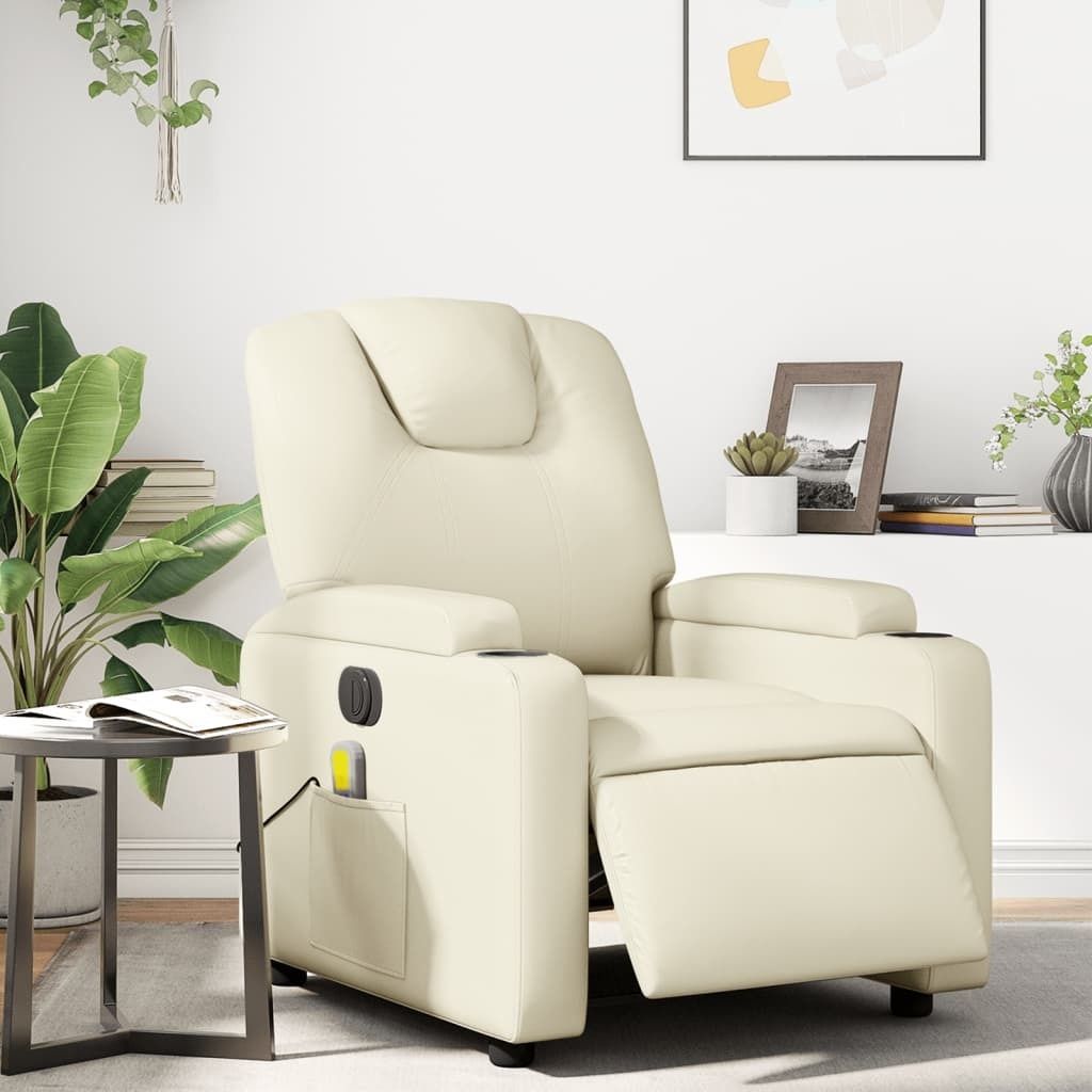 Best Möbel Massagesessel Elektrisch Creme Kunstleder Design Produktbild 