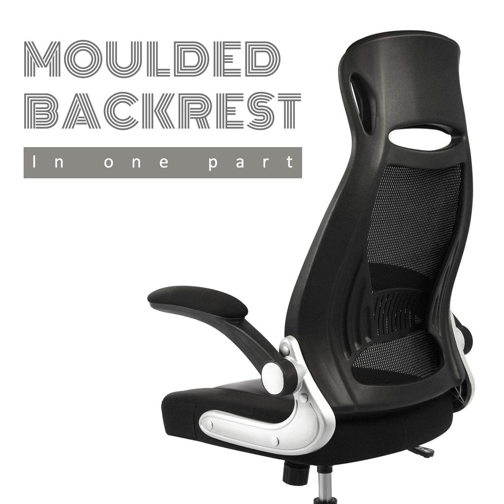 Chefsessel Bürostuhl - Ergonomischer Drehstuhl Mit Hoher Rückenlehne, Verstellbaren Armlehnen & Lendenwirbelstütze