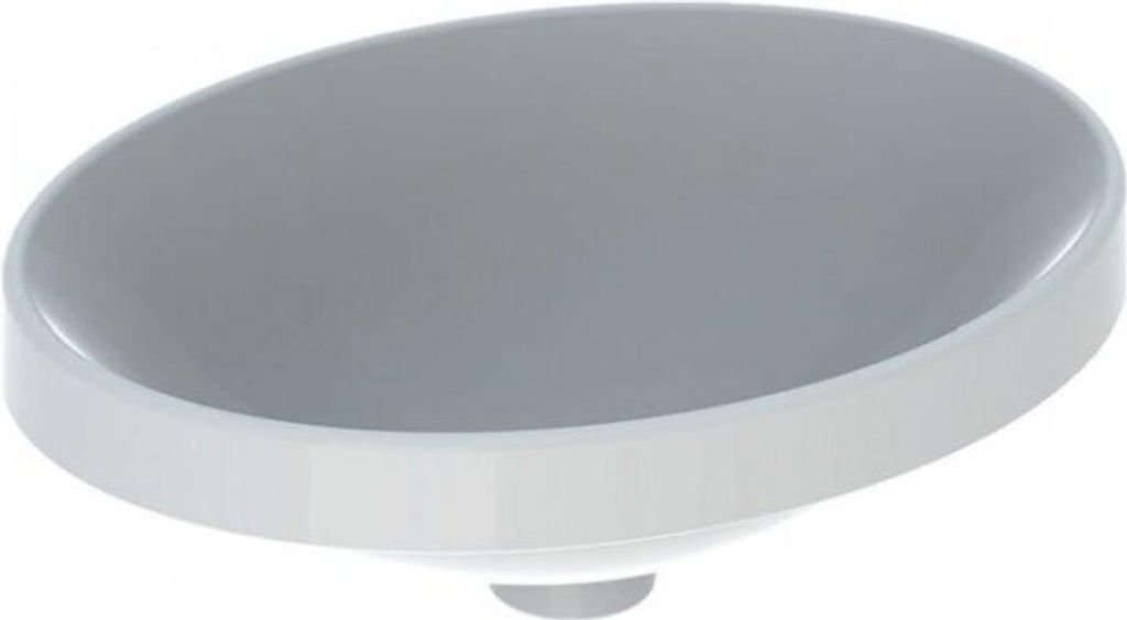 Geberit Einbauwaschtisch VariForm oval, 500 x 400 mm, ohne Hahnloch, ohne Überlauf weiß