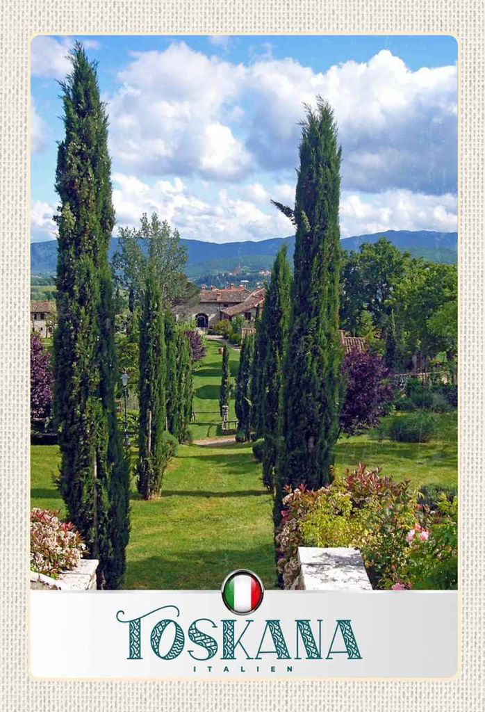 vianmo Holzschild 30x20 cm Toskana Italien Natur Wiese Bildmotiv Reisemotiv Abenteuer Reisen