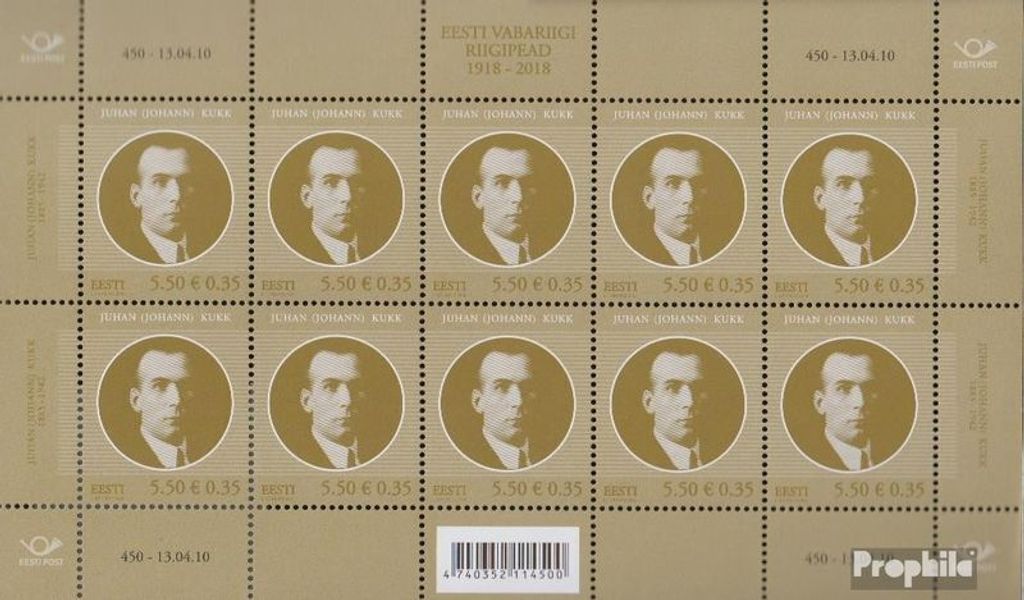 Briefmarken Estland 2010 Mi 661Klb Kleinbogen (kompl.Ausg.) postfrisch Kukk