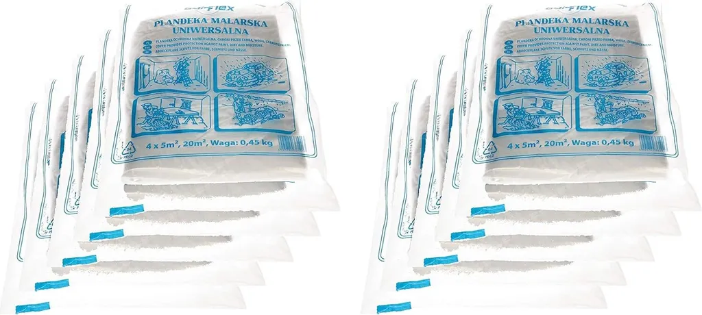 Film Polyane 4x5m - 25 Bâches Plastiques Protection Sol et Peinture