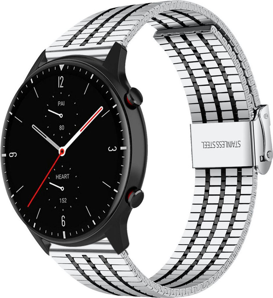 Strap-it Edelstahlarmband - Kompatibel mit Amazfit GTR 2 Armband Ersatzarmband Edelstahl - Verstellbarer Verschluss - Hochwertiges Material - für ...