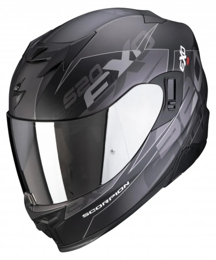 Casque Scorpion Exo-520 Evo Air XXL Anti-Buée Noir Mat Argenté