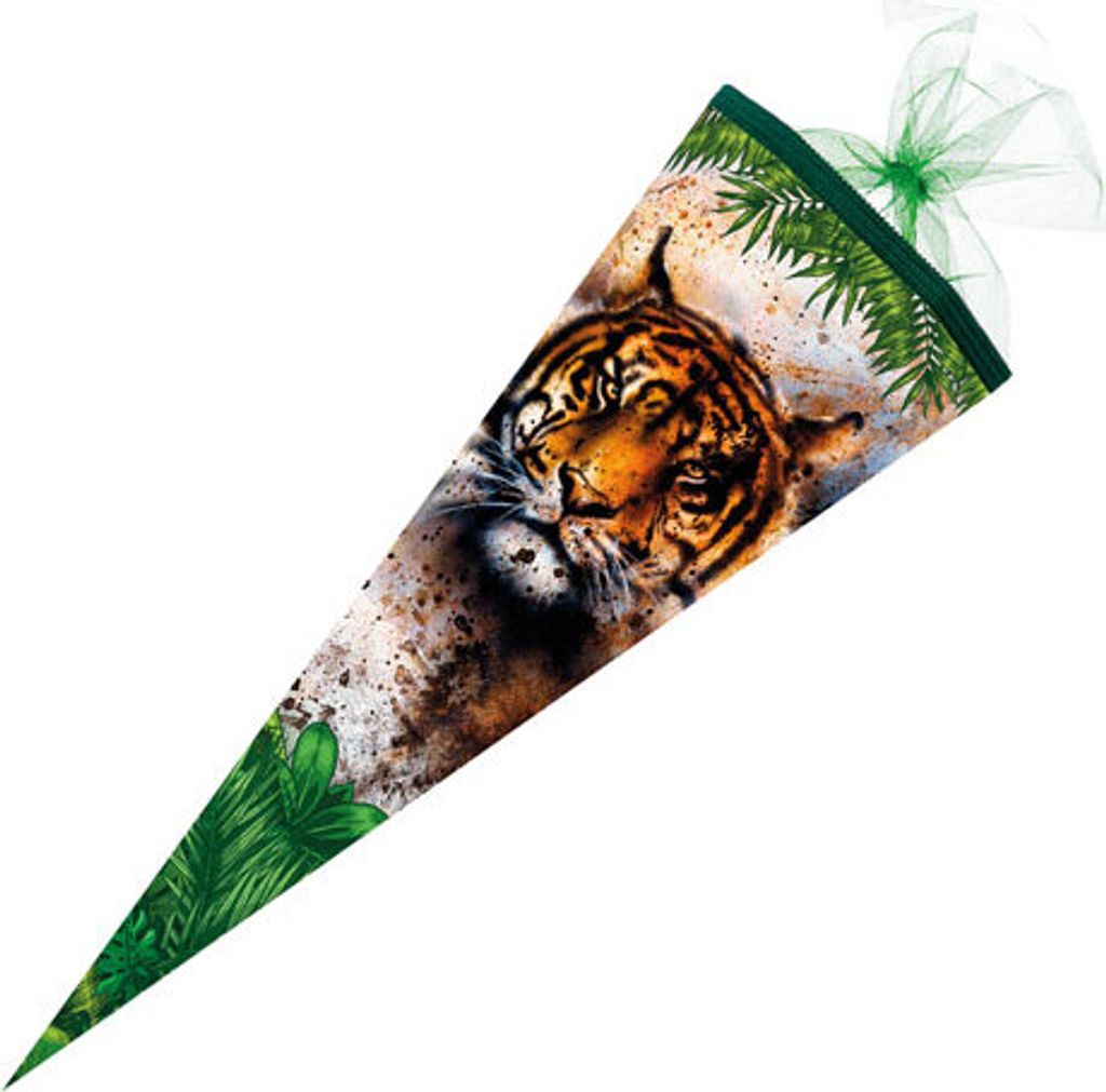 Nestler 55010746 - Schultüte Tiger 50cm rund Tüllverschluss