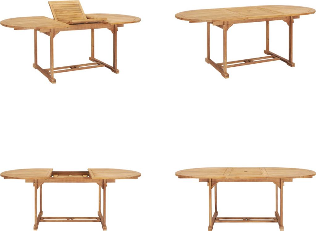 vidaXL Ausziehbarer Gartentisch 150 200 x 100 x 75 cm Massivholz Teak - Gartentisch - Gartentische - Outdoor-Tisch - Outdoor-Tische